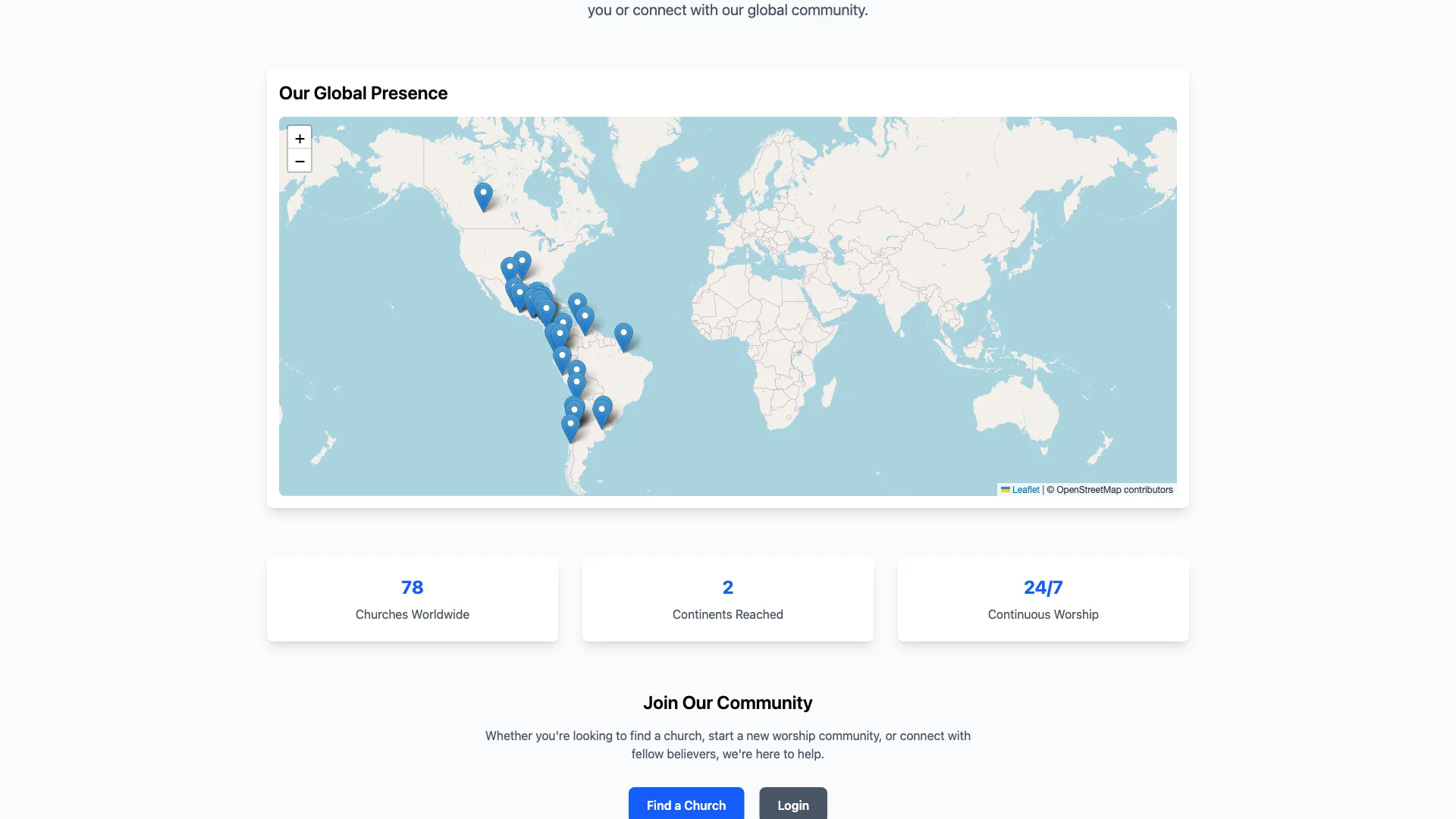 Screenshot of 24/7 Nations Worship Altar