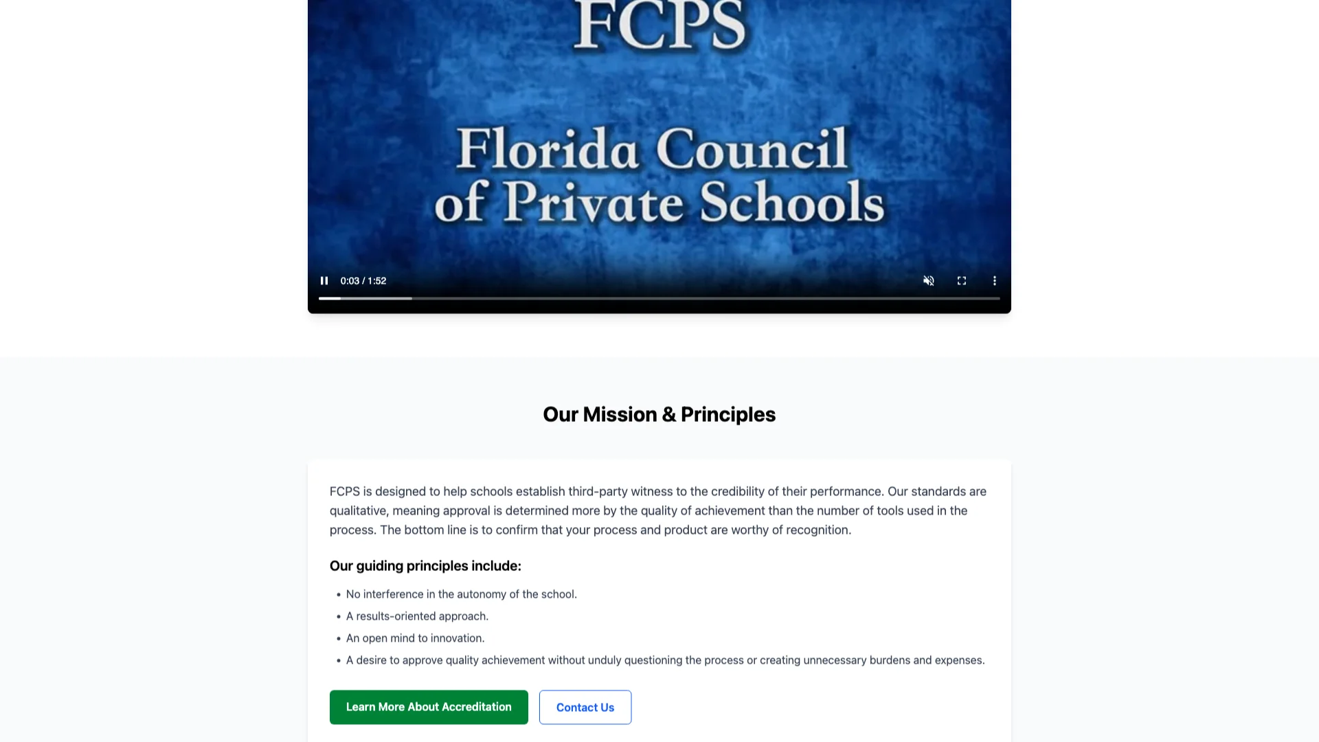 Screenshot of Florida Council of Private Schools