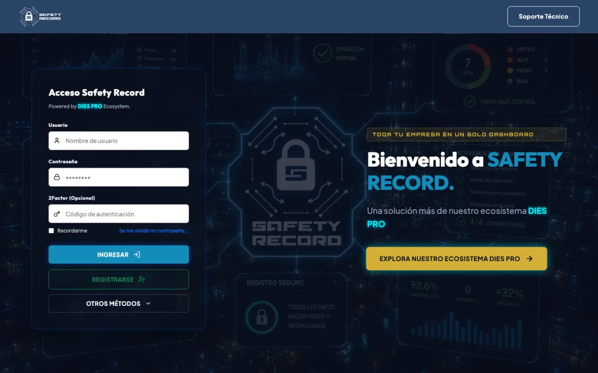 Screenshot of Safety Record